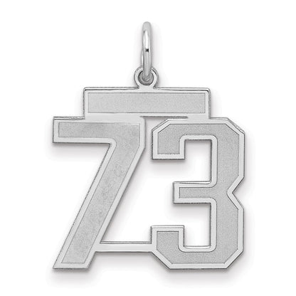 Sterlingsilber Silber/rhodiniert Satiniert Zahl 73 Charm