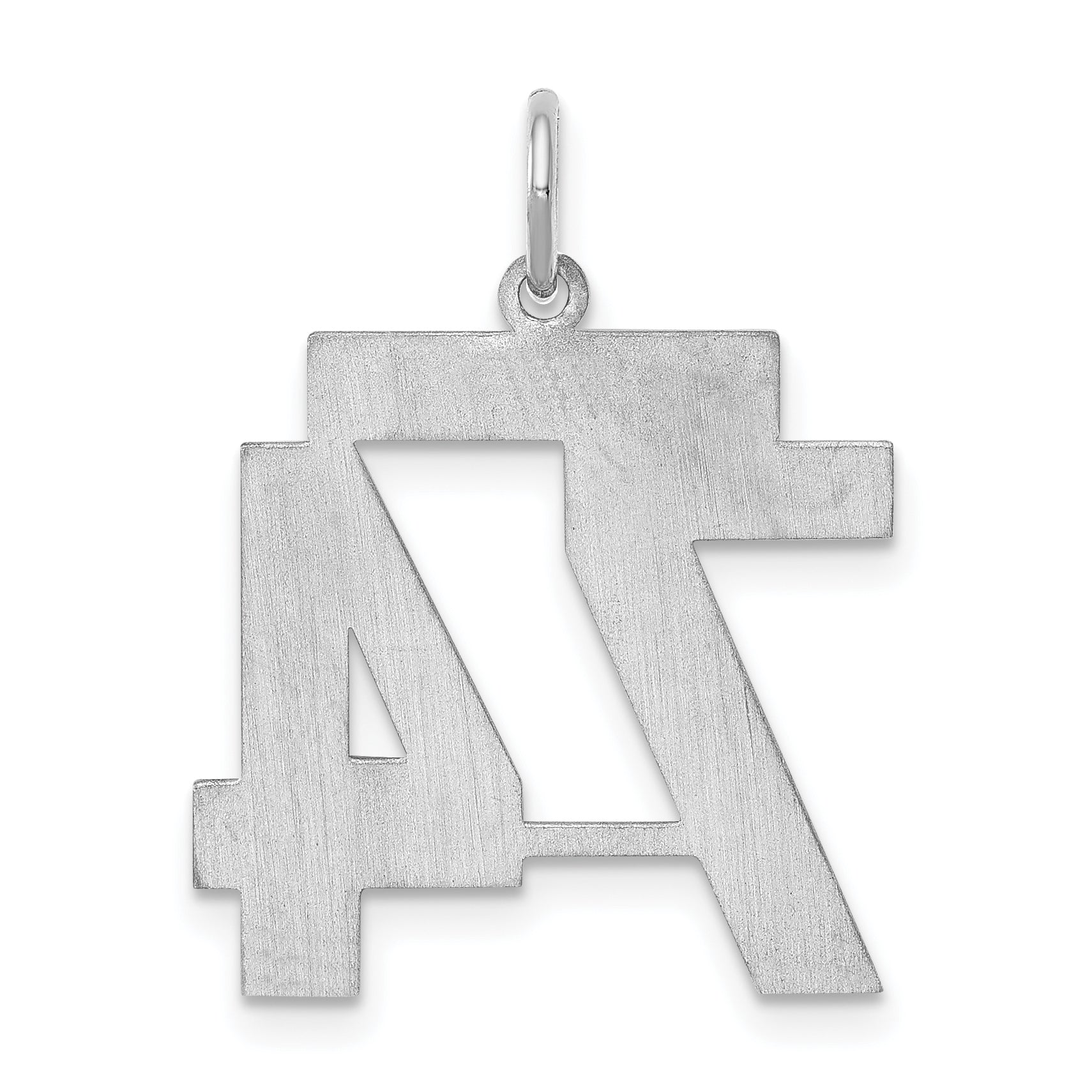 Sterlingsilber Silber/rhodiniert Satiniert Zahl 74 Charm