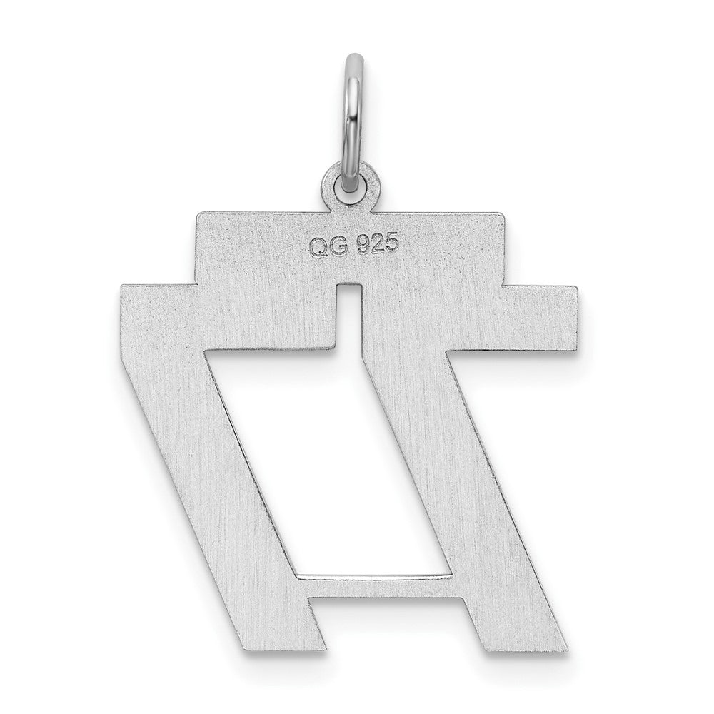 Sterlingsilber Silber/rhodiniert Satiniert Zahl 77 Charm