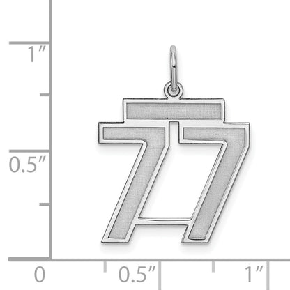 Sterlingsilber Silber/rhodiniert Satiniert Zahl 77 Charm
