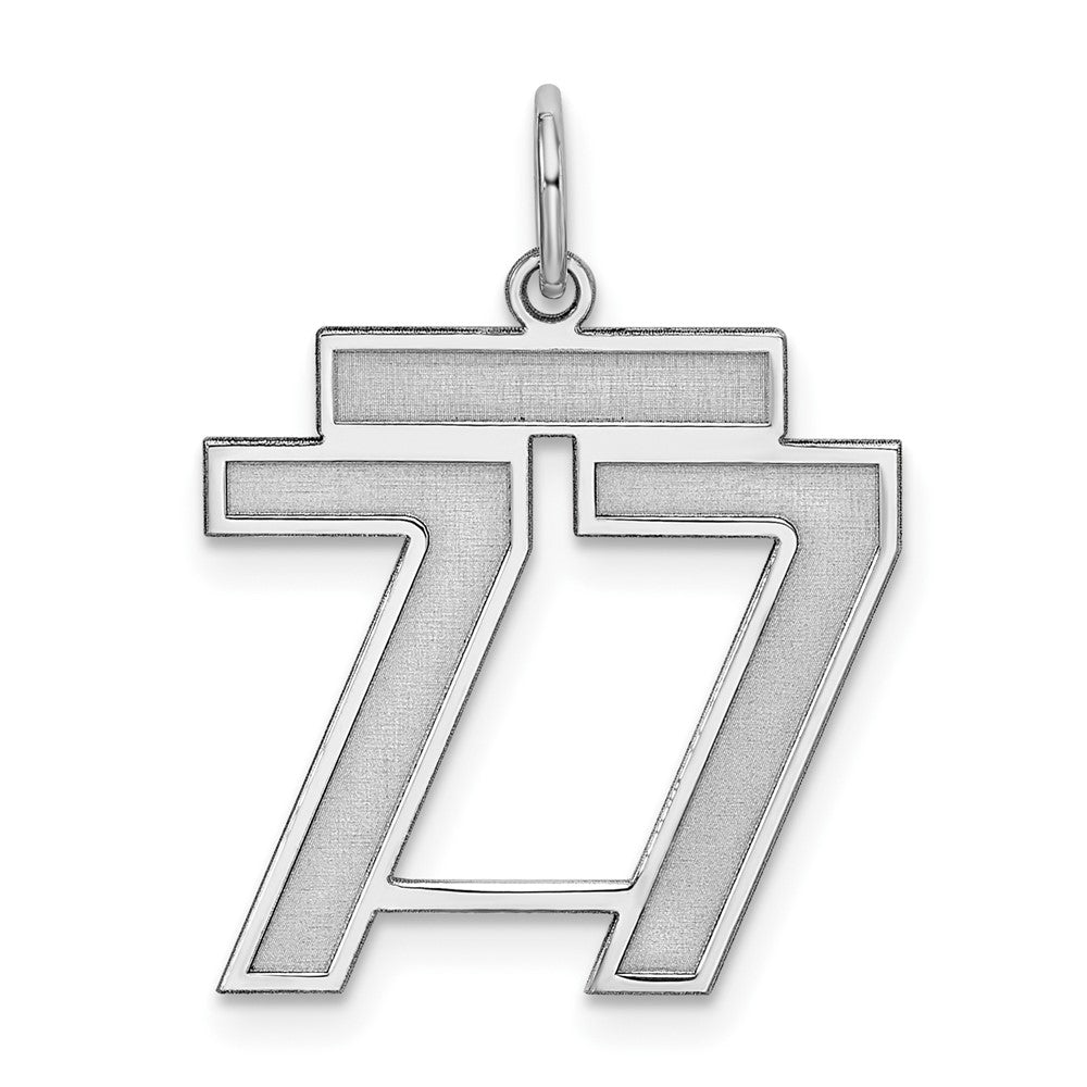 Sterlingsilber Silber/rhodiniert Satiniert Zahl 77 Charm