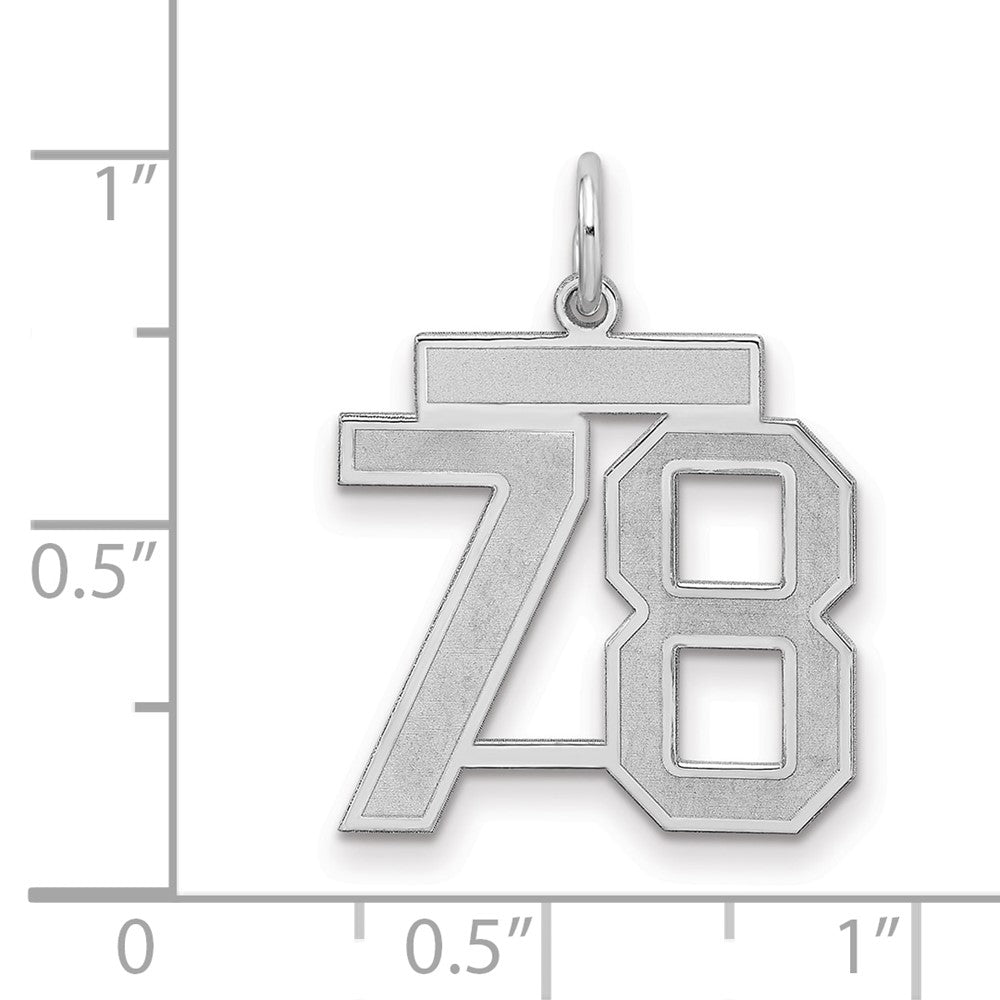 Sterlingsilber Silber/rhodiniert Satiniert Zahl 78 Charm