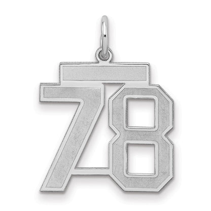 Sterlingsilber Silber/rhodiniert Satiniert Zahl 78 Charm