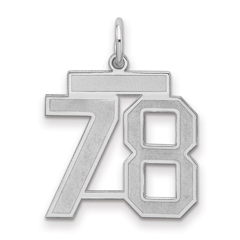 Sterlingsilber Silber/rhodiniert Satiniert Zahl 78 Charm