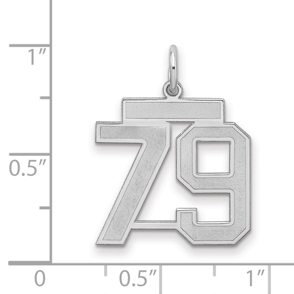 Sterlingsilber Silber/rhodiniert Satiniert Zahl 79 Charm