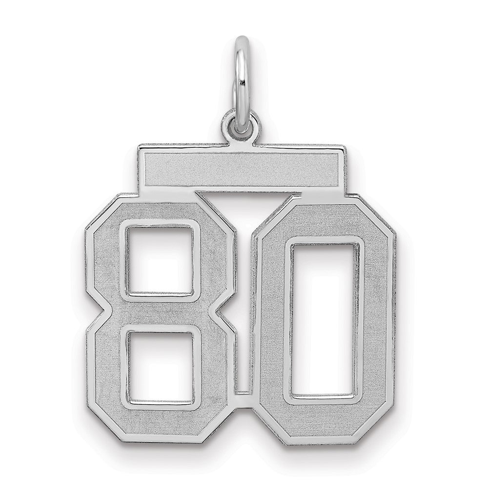 Sterlingsilber Silber/rhodiniert Satiniert Zahl 80 Charm