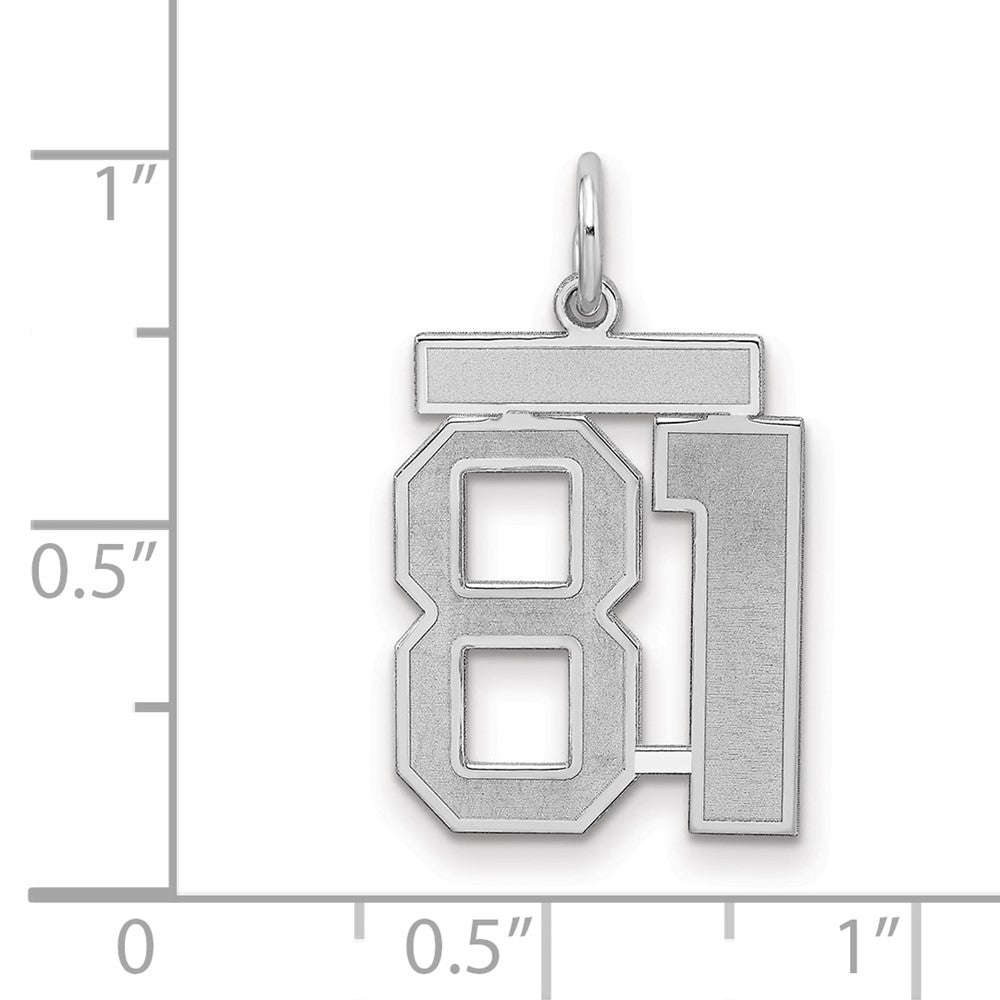 Sterlingsilber Silber/rhodiniert Satiniert Zahl 81 Charm