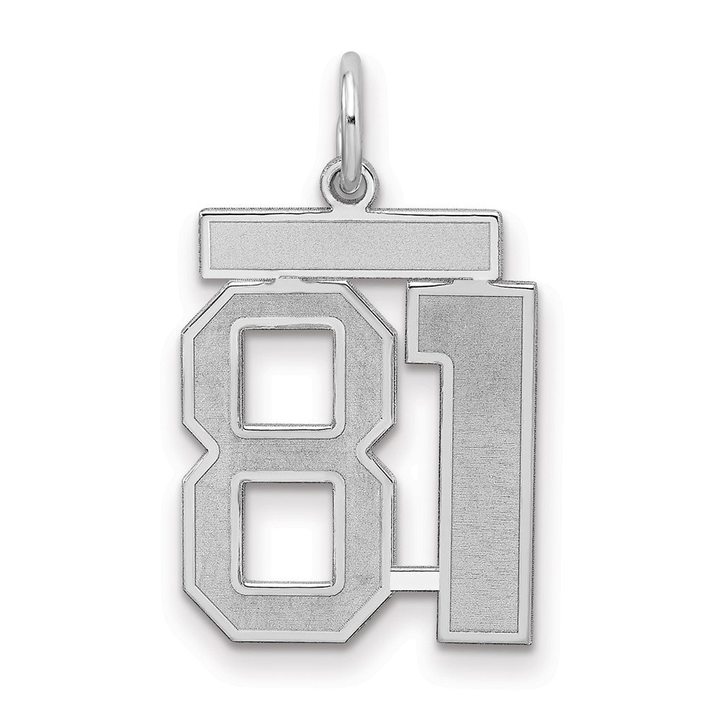 Sterlingsilber Silber/rhodiniert Satiniert Zahl 81 Charm