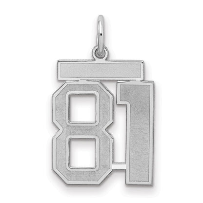 Sterlingsilber Silber/rhodiniert Satiniert Zahl 81 Charm