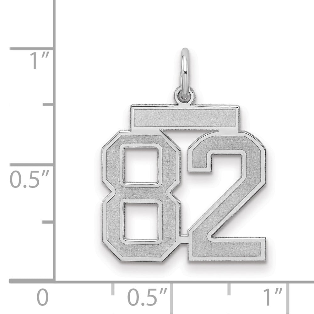 Sterlingsilber Silber/rhodiniert Satiniert Zahl 82 Charm