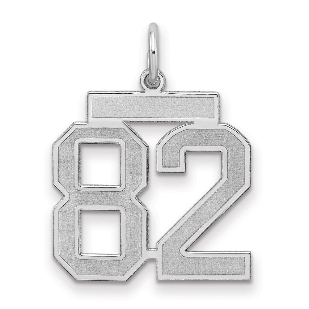 Sterlingsilber Silber/rhodiniert Satiniert Zahl 82 Charm