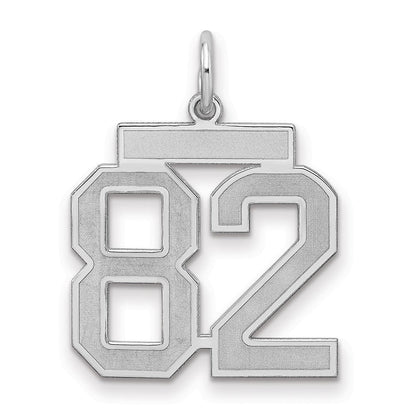 Sterlingsilber Silber/rhodiniert Satiniert Zahl 82 Charm