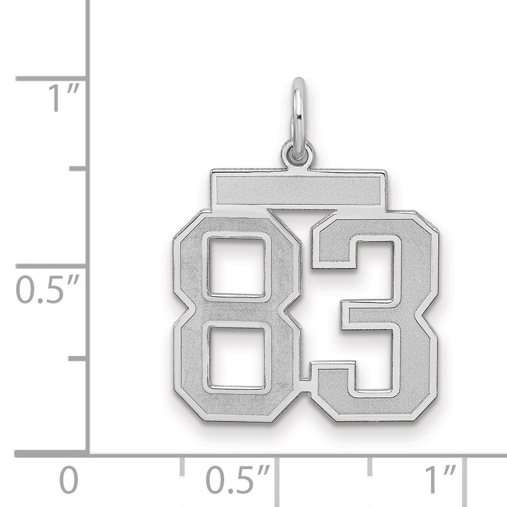 Sterlingsilber Silber/rhodiniert Satiniert Zahl 83 Charm
