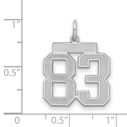 Sterlingsilber Silber/rhodiniert Satiniert Zahl 83 Charm