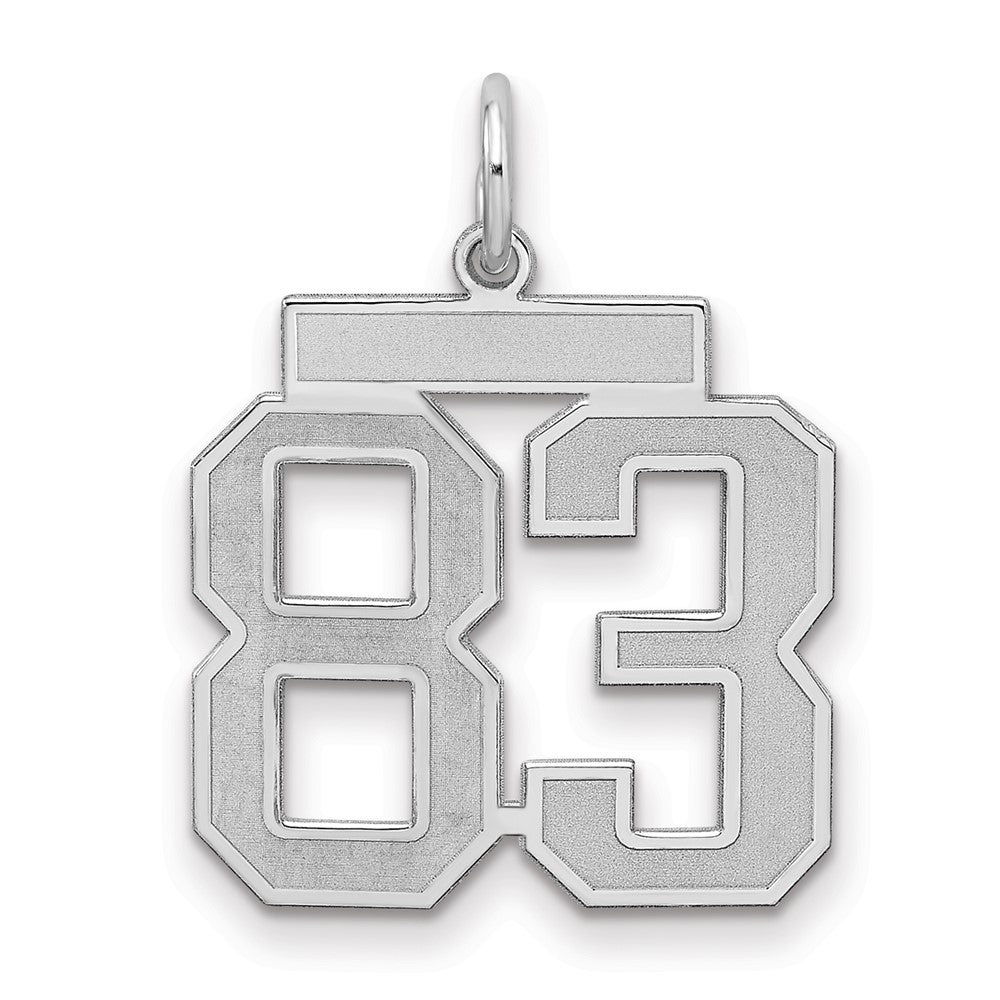 Sterlingsilber Silber/rhodiniert Satiniert Zahl 83 Charm