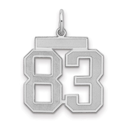Sterlingsilber Silber/rhodiniert Satiniert Zahl 83 Charm