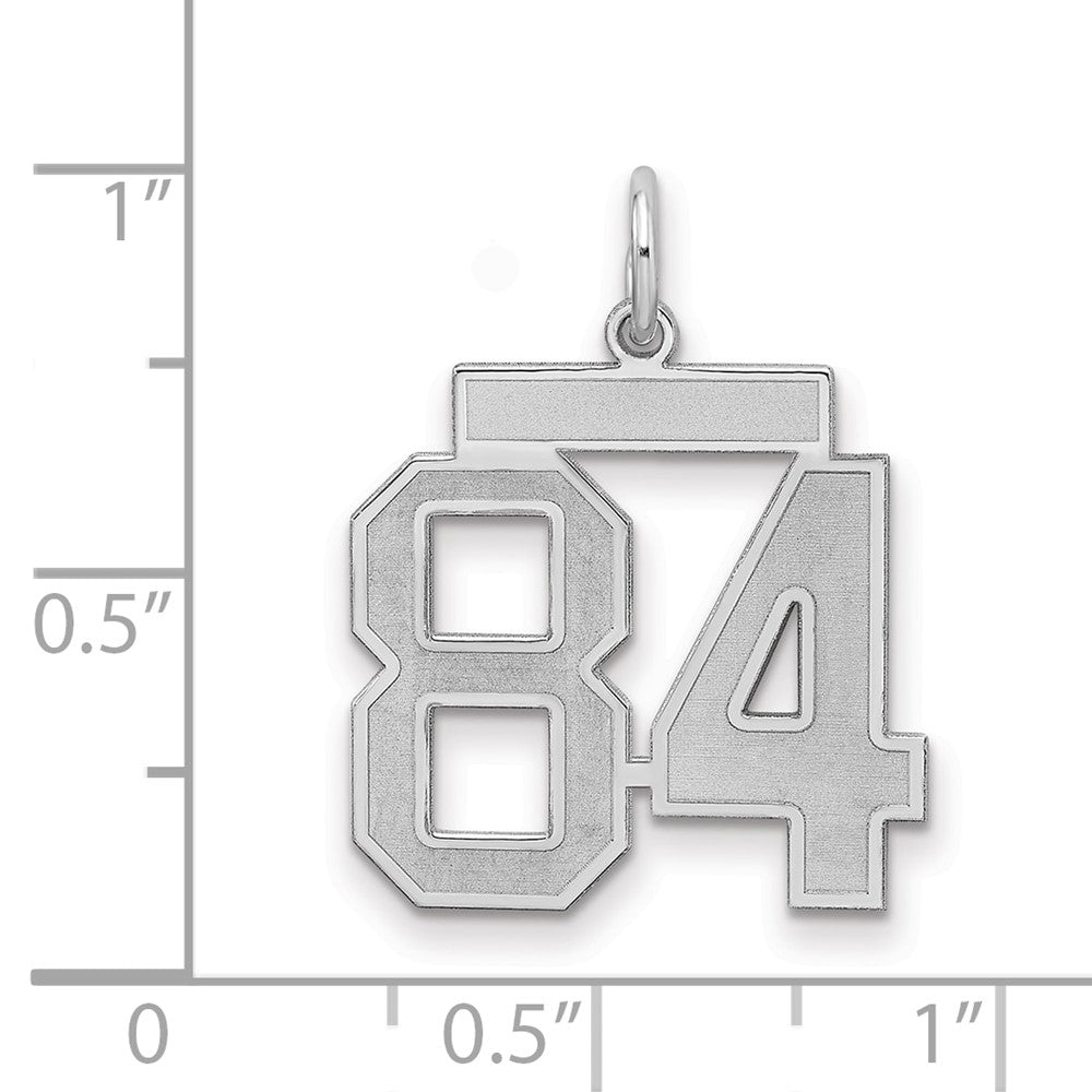 Sterlingsilber Silber/rhodiniert Satiniert Zahl 84 Charm