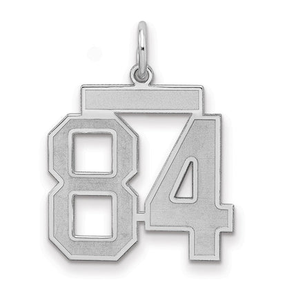 Sterlingsilber Silber/rhodiniert Satiniert Zahl 84 Charm