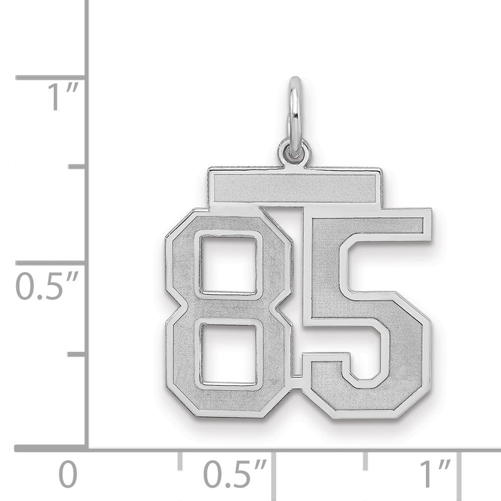 Sterlingsilber Silber/rhodiniert Satiniert Zahl 85 Charm