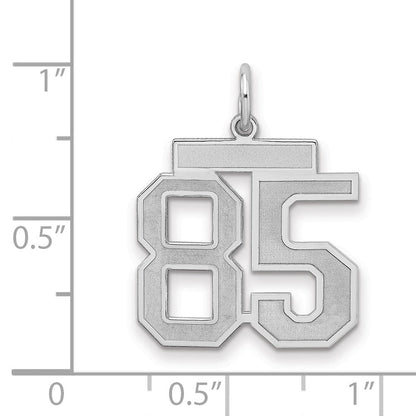 Sterlingsilber Silber/rhodiniert Satiniert Zahl 85 Charm