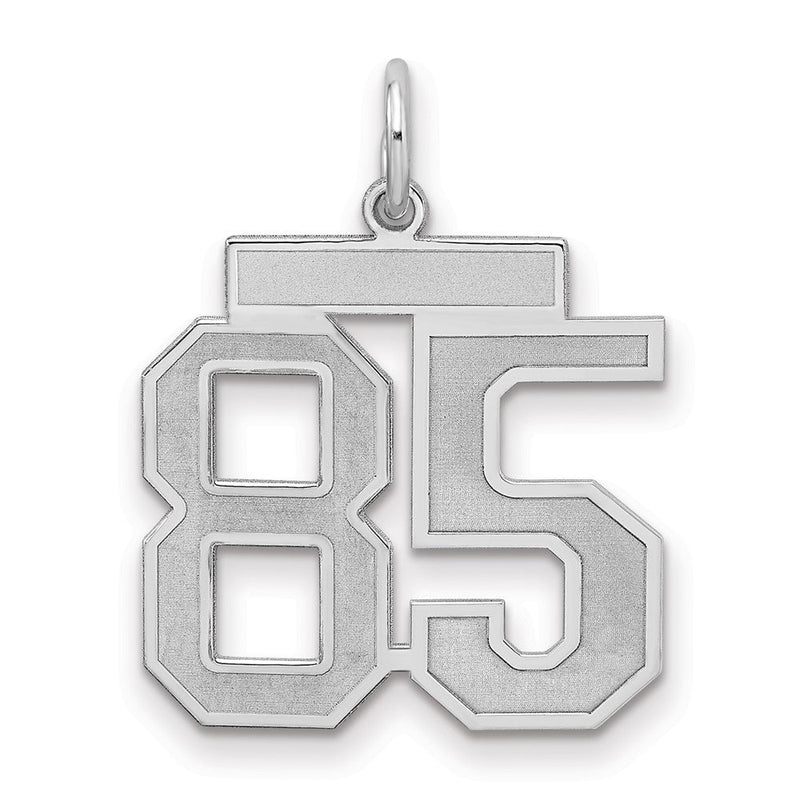 Sterlingsilber Silber/rhodiniert Satiniert Zahl 85 Charm