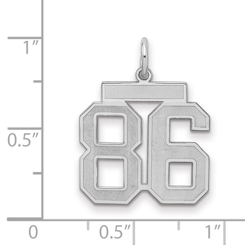Sterlingsilber Silber/rhodiniert Satiniert Zahl 86 Charm