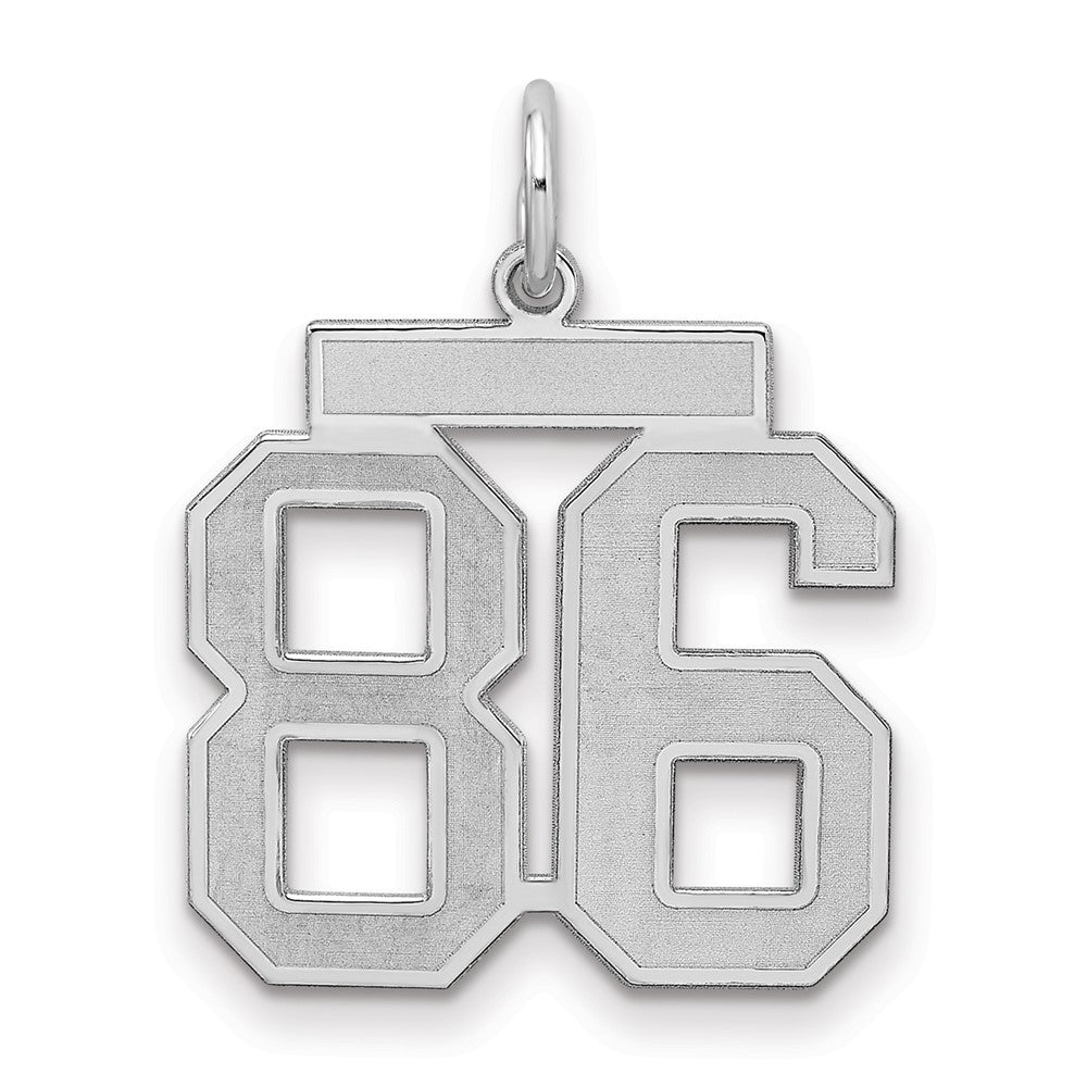 Sterlingsilber Silber/rhodiniert Satiniert Zahl 86 Charm