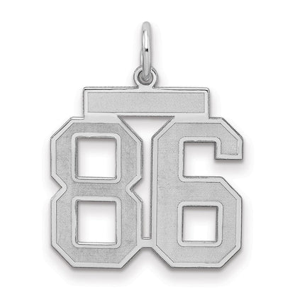 Sterlingsilber Silber/rhodiniert Satiniert Zahl 86 Charm