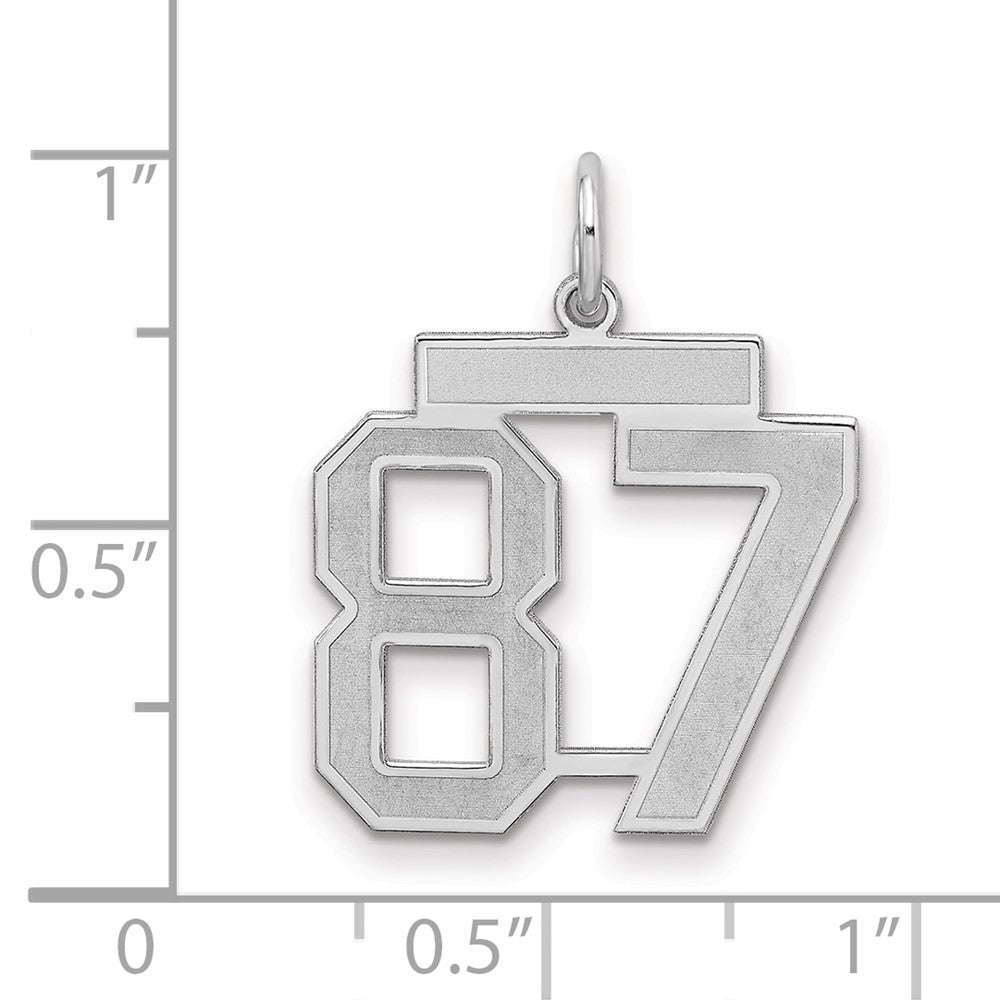 Sterlingsilber Silber/rhodiniert Satiniert Zahl 87 Charm