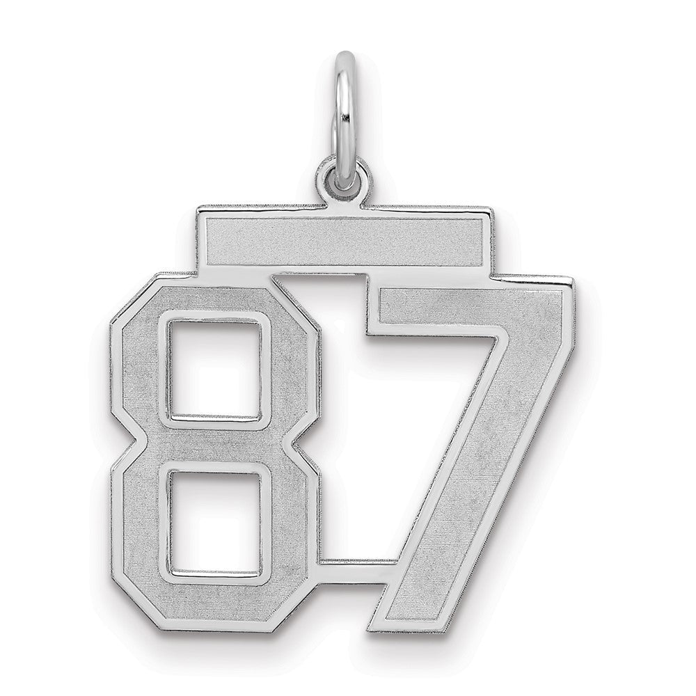 Sterlingsilber Silber/rhodiniert Satiniert Zahl 87 Charm