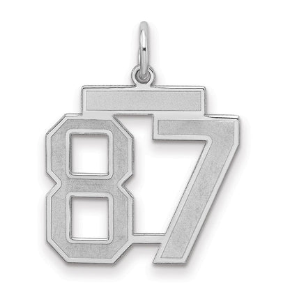 Sterlingsilber Silber/rhodiniert Satiniert Zahl 87 Charm