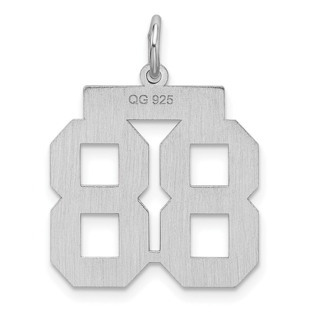 Sterlingsilber Silber/rhodiniert Satiniert Zahl 88 Charm