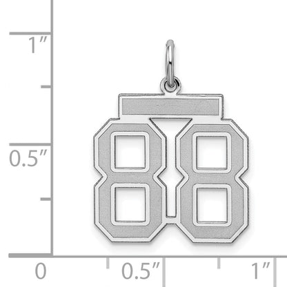 Sterlingsilber Silber/rhodiniert Satiniert Zahl 88 Charm