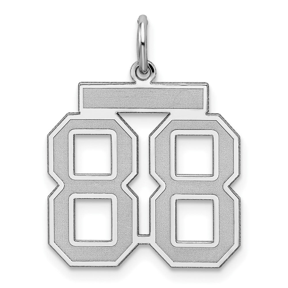 Sterlingsilber Silber/rhodiniert Satiniert Zahl 88 Charm