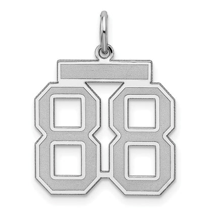 Sterlingsilber Silber/rhodiniert Satiniert Zahl 88 Charm