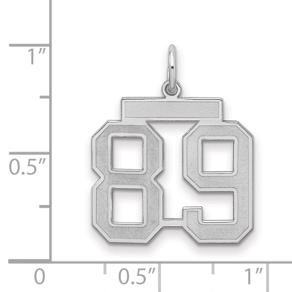 Sterlingsilber Silber/rhodiniert Satiniert Zahl 89 Charm