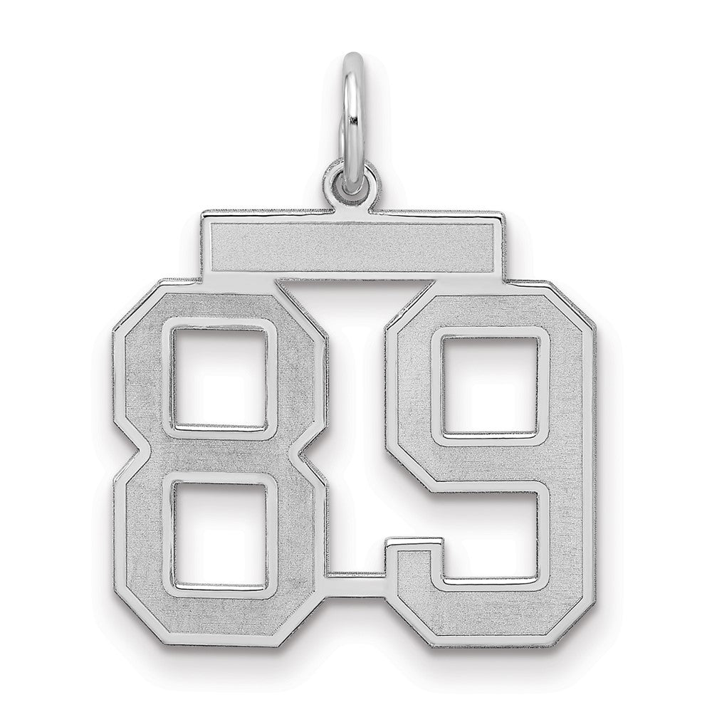 Sterlingsilber Silber/rhodiniert Satiniert Zahl 89 Charm