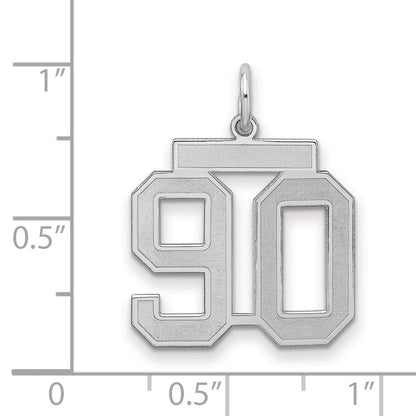 Sterlingsilber Silber/rhodiniert Satiniert Zahl 90 Charm
