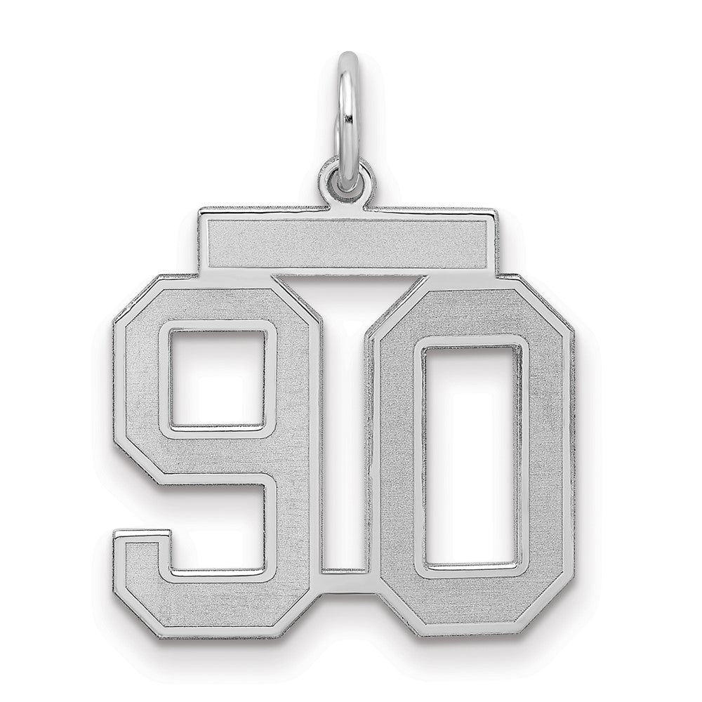 Sterlingsilber Silber/rhodiniert Satiniert Zahl 90 Charm