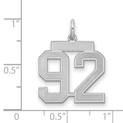 Sterlingsilber Silber/rhodiniert Satiniert Zahl 92 Charm