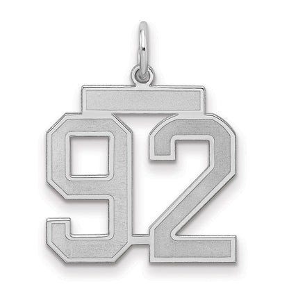 Sterlingsilber Silber/rhodiniert Satiniert Zahl 92 Charm
