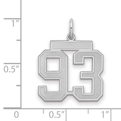 Sterlingsilber Silber/rhodiniert Satiniert Zahl 93 Charm
