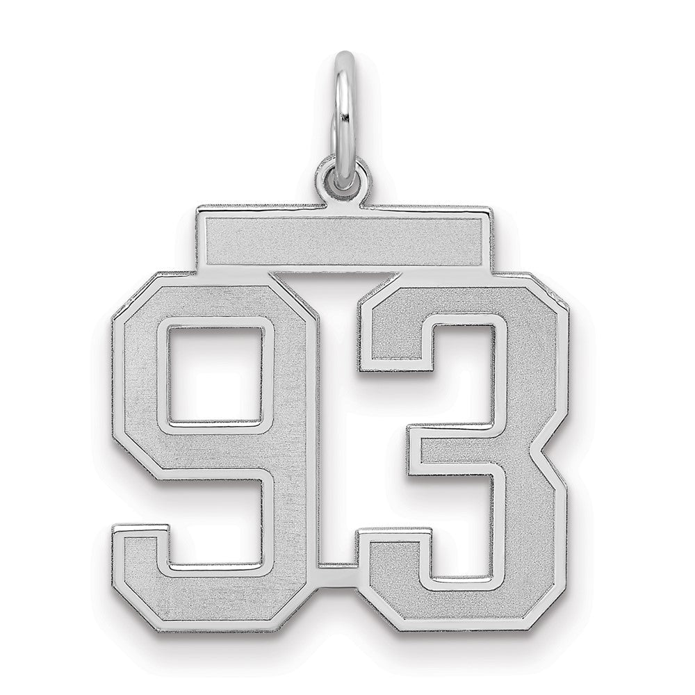 Sterlingsilber Silber/rhodiniert Satiniert Zahl 93 Charm