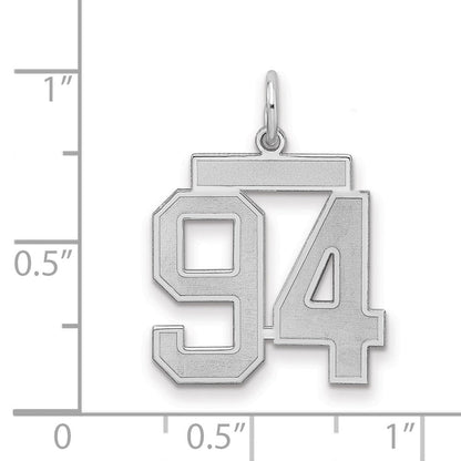 Sterlingsilber Silber/rhodiniert Satiniert Zahl 94 Charm