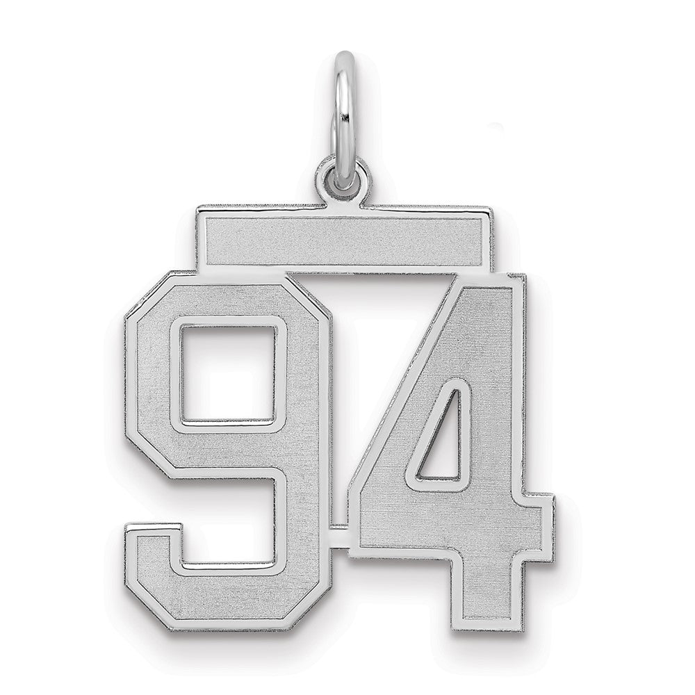 Sterlingsilber Silber/rhodiniert Satiniert Zahl 94 Charm