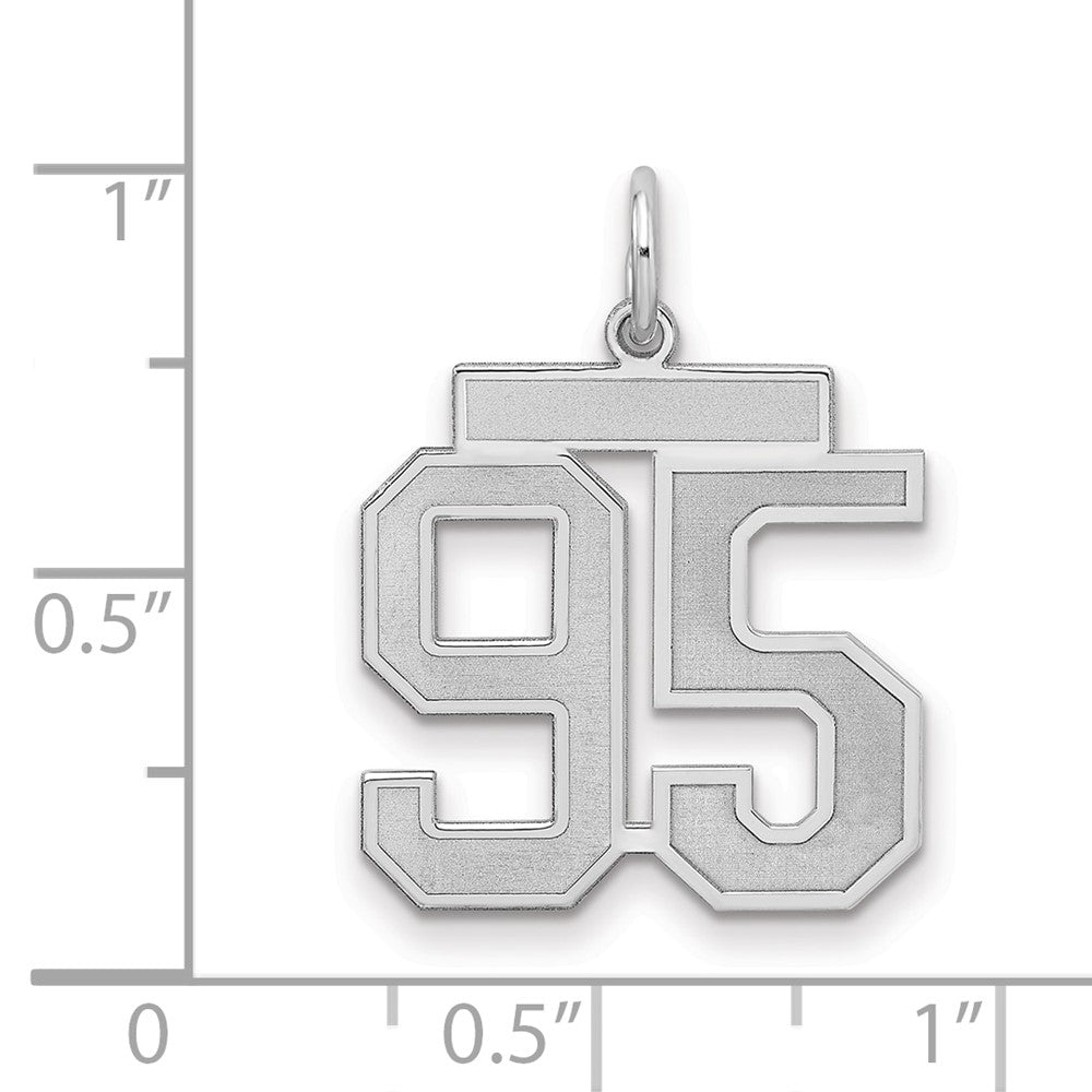 Sterlingsilber Silber/rhodiniert Satiniert Zahl 95 Charm