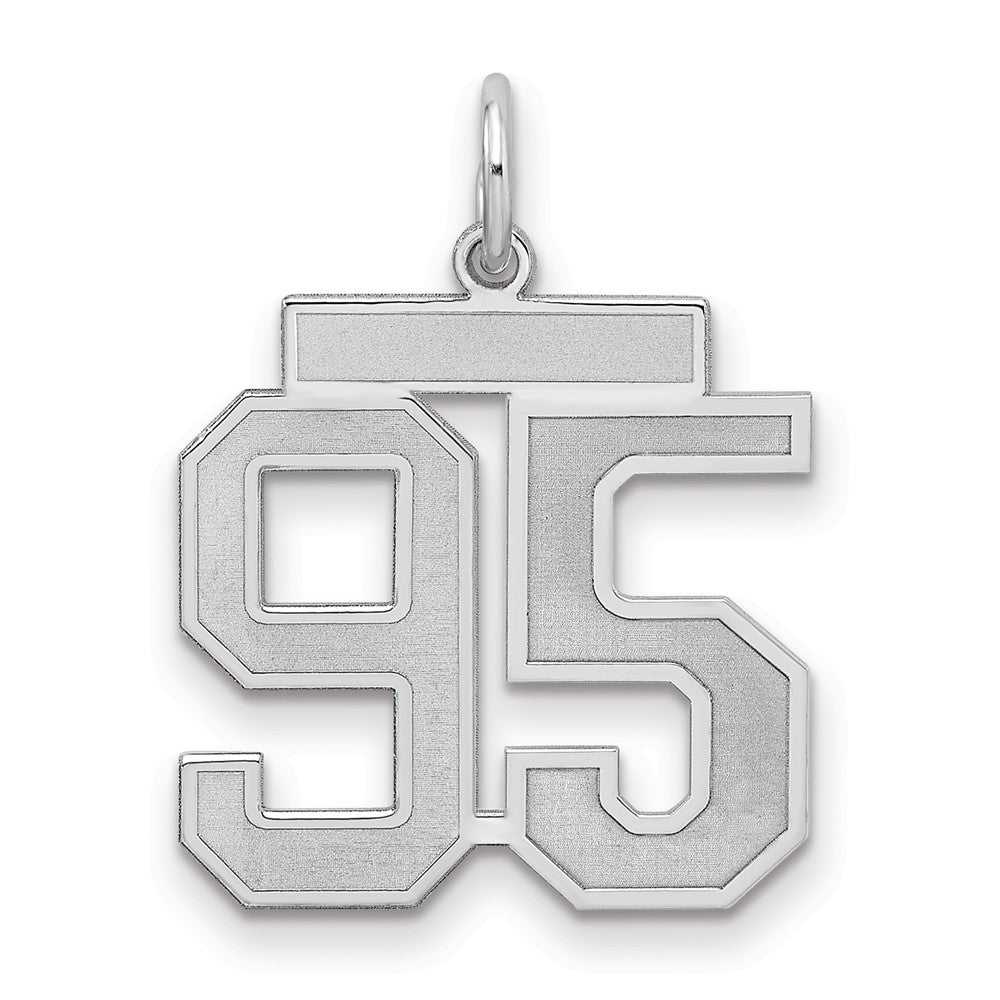 Sterlingsilber Silber/rhodiniert Satiniert Zahl 95 Charm