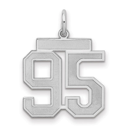 Sterlingsilber Silber/rhodiniert Satiniert Zahl 95 Charm