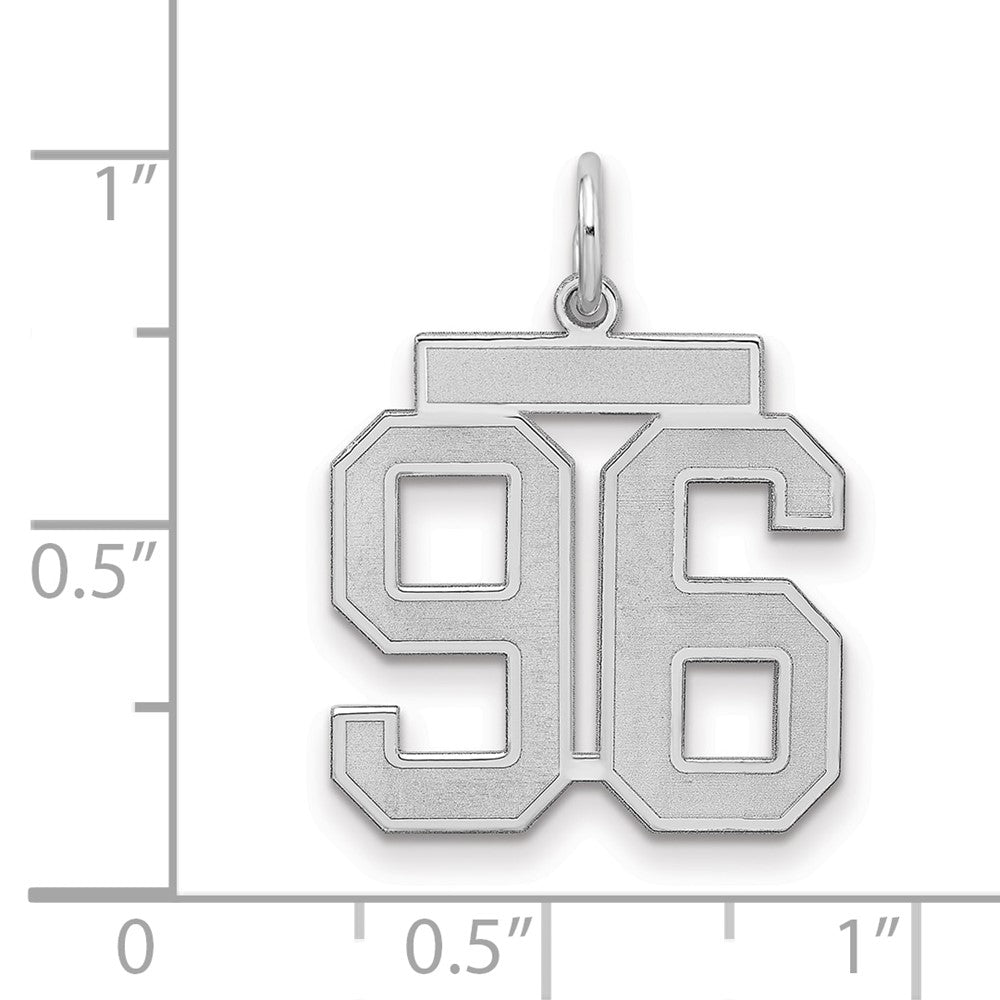 Sterlingsilber Silber/rhodiniert Satiniert Zahl 96 Charm