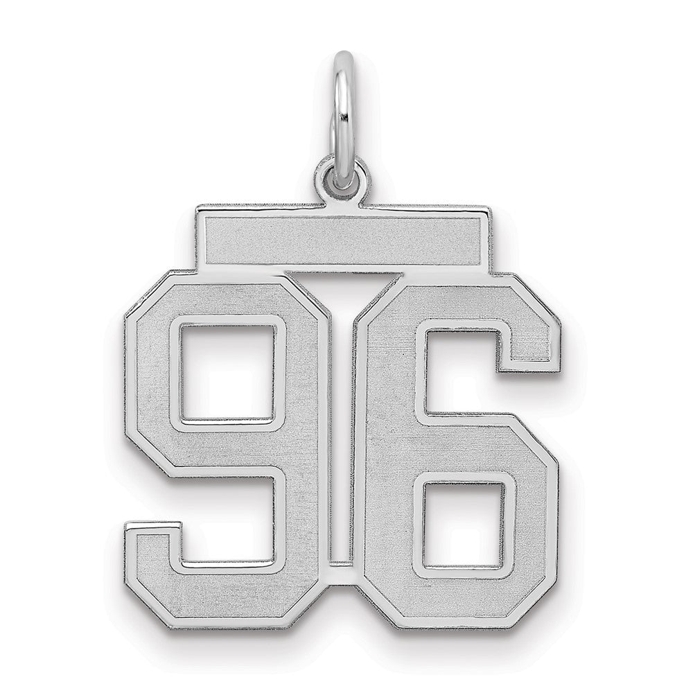 Sterlingsilber Silber/rhodiniert Satiniert Zahl 96 Charm